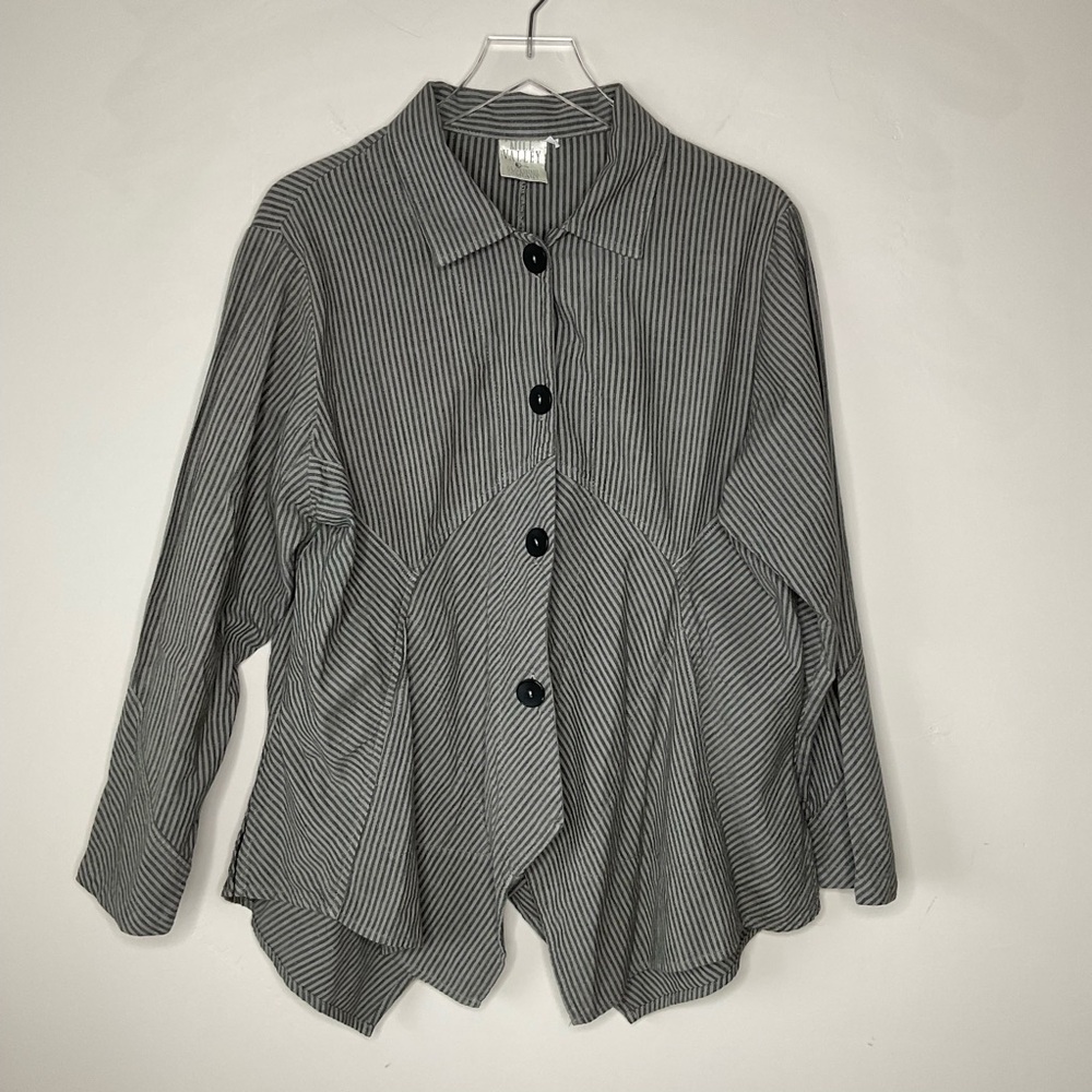 Mill Valley Clothing Company Lagenlook Hobo Top Stripe Asymmetrical Size L